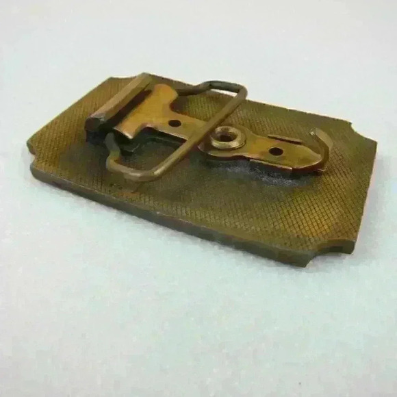 Vintage Belt Buckle Streamline Shippers Brass tone Metal Hit Line USA 1970s RARE - Picture 11 of 12